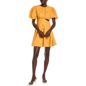 NWT Beulah Yellow Puff Sleeve Cut Out Mini Dress Large